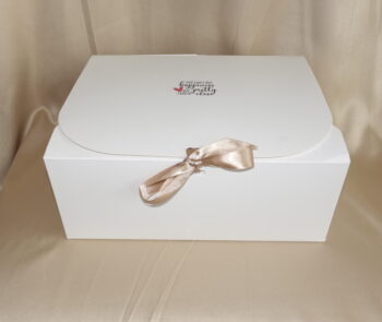 Stylish feminine box used to hold all of the deluxe monthly menstrual box products.